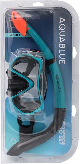 Aquablue Silicone Diving Mask with Snorkel Turquoise