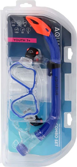 Aquablue Silicone Diving Mask with Snorkel Blue