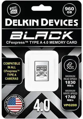 Delkin CFexpress 4.0 Card de memorie negru VGP200 R1830/W1740 Tip A 4.0 960GB