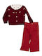 Kids Clothing Set with Pants Winter 3 Pieces Burgundy