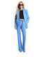 Damen Stoffhose Hellblau