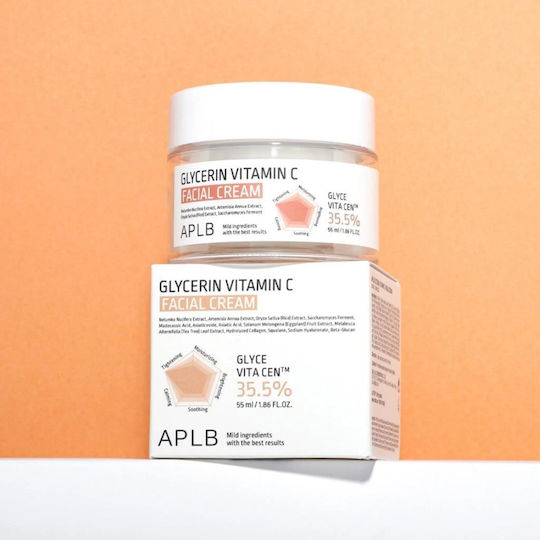 APLB Glycerin Vitamin C Face Cream for Moisturizing & Brightening with Vitamin C & Centella Asiatica 55ml