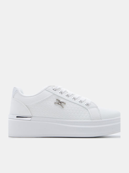Luigi Women's Flatforms Sneakers White