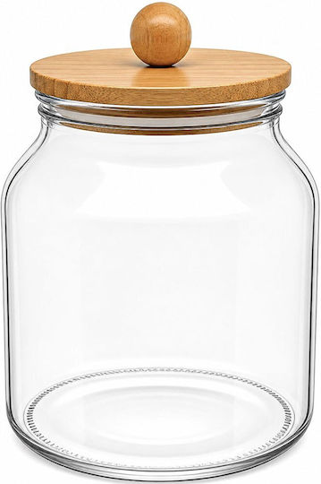 Ankor Allgemeine Verwendung Glas mit Deckel Hölzernes Weiß 2000ml