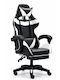 DreamHouse YT0098 Gaming Stuhl aus Künstliches Leder mit Fußstütze Schwarz/Weiß