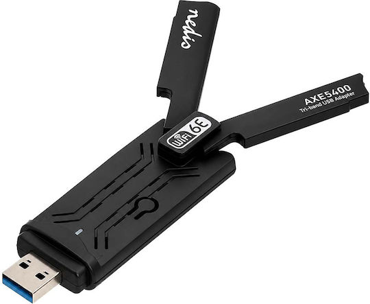 Nedis Wi-fi 6e Ax5400 Dongle Usb 3.0 Conexiune 2 Antene Tri-band Negre