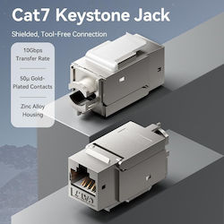 Vention Network Keystone Jack Cat7 Utp Toolless Grey Irjh0 Vention Network Keystone Jack Cat7 Utp Toolless Grey Irjh0