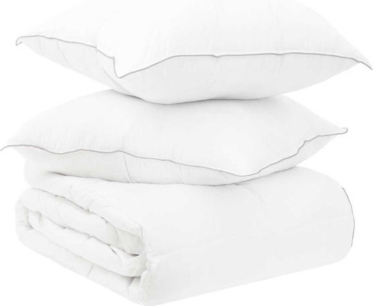vidaXL Hotel Quilt Set Single 140x220cm 3 Pieces