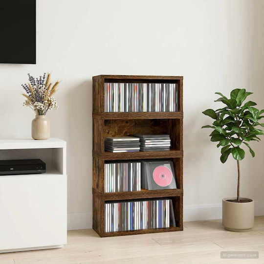 Vidaxl Ράφι Αποθήκευσης Cds 4 Τμχ Καπνισμένο Ξύλο Δρυός