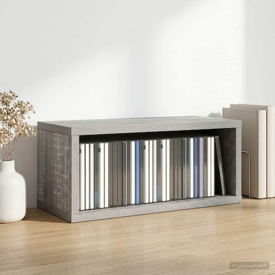 vidaXL Рафт за съхранение на CD-та Сив Sonoma 40 x 17 x 17 см