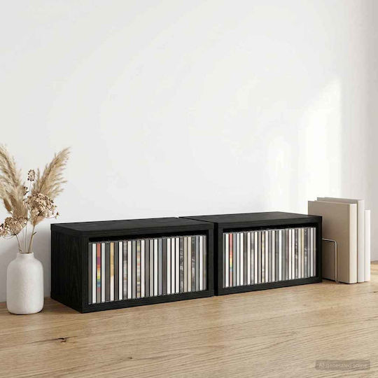 Vidaxl Ράφι Αποθήκευσης Cds 2 Τμχ Μαύρη Δρυς 40 X 17 X 17 Εκ