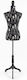 Relaxdays Manechin Feminin 36/38 Modă Crem Negru 167x34x41 Cm