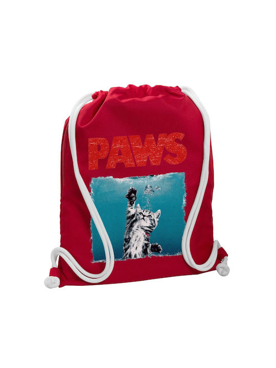 Koupakoupa Paws Τσάντα Πλάτης Γυμναστηρίου Κόκκινη