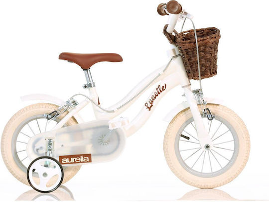 Dino Bikes Bicicletă Copii De Oraș 12" Cu Cadru Din Aluminiu Albă