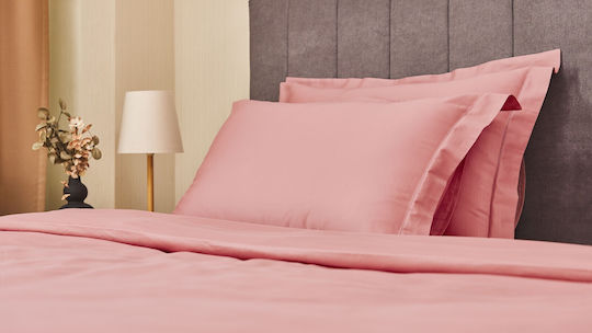 Valeria Home Duvet Cover Set 200x220cm Double With 2 Pillowcases & 1 Bed Sheet Pink