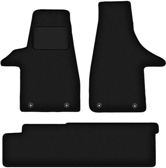 Black Velour Car Mats Vw Transporter T6 Van 2 Rows 2015-2019