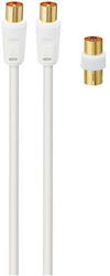 LOGIK Antenna Cable Coax Male - Coax Female White 2m