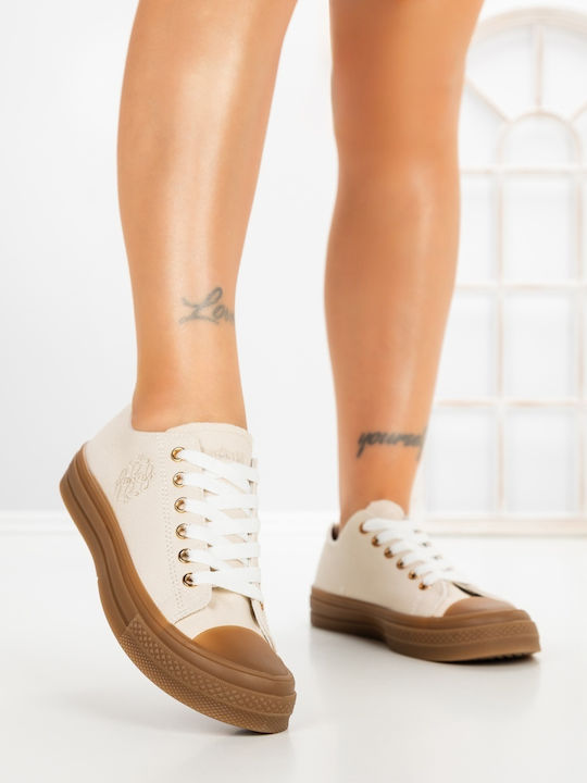 Adidași Flatforms Pentru Femei Bej
