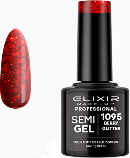 Elixir Elixir Gel Nagellack 1095 Berry Glitzer mit Glitzer 8ml