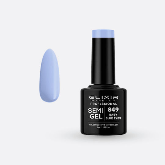 Elixir Semi Полутрайно Върннило за Нокти #849 (Baby Blue Eyes) 8ml