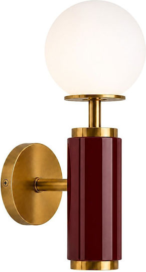 Opviq Moira Wall Lamp with E27 Bulb Base Red 15cm