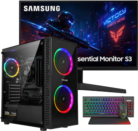 Vengeance Darkmoor-V8 Desktop PC Athlon-3000G 16GB DDR4 1.0TB SSD Kein Betriebssystem και Samsung Monitor 24″ LS24F330EAUXEN