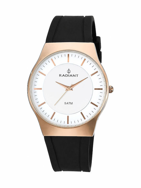 Radiant Womens Watch 41mm Battery With Black Rubber Strap