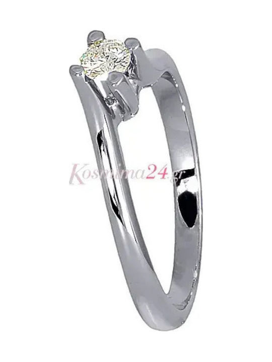 Einzelner Stein aus Weißgold 18K mit Diamant