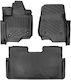 Килими За Кола Скафъци 3D Ластик TPE Ford F 150 2015-2023 Supercrew Crew Cab Килим Подова Кофа Седалки Сгъваеми Без Отделение Rizline 3 Броя Черни