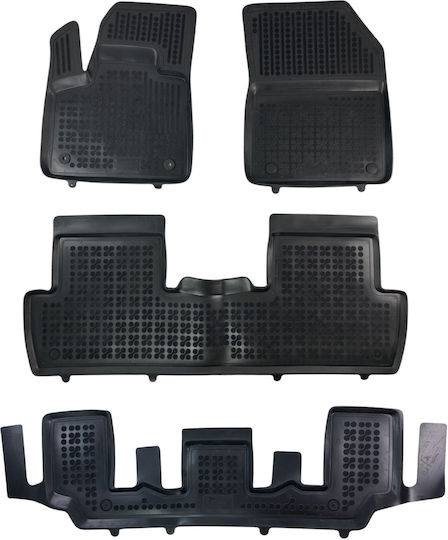 Peugeot 5008 2017-2024 7 Местни Гумени Черни Килими за Кола Car Mats Rezaw Plast 4 Бр