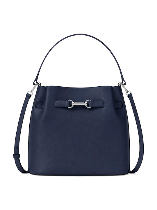 Damenhandtasche aus Leder Navy