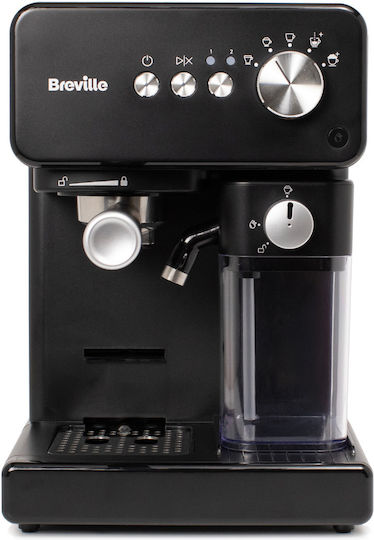 Breville Prima Latte One-touch Αυτόματη Μηχανή Espresso Πίεσης 15bar για Cappuccino Black VCF183X