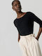Women's Sweater with 3/4 Sleeve Black
