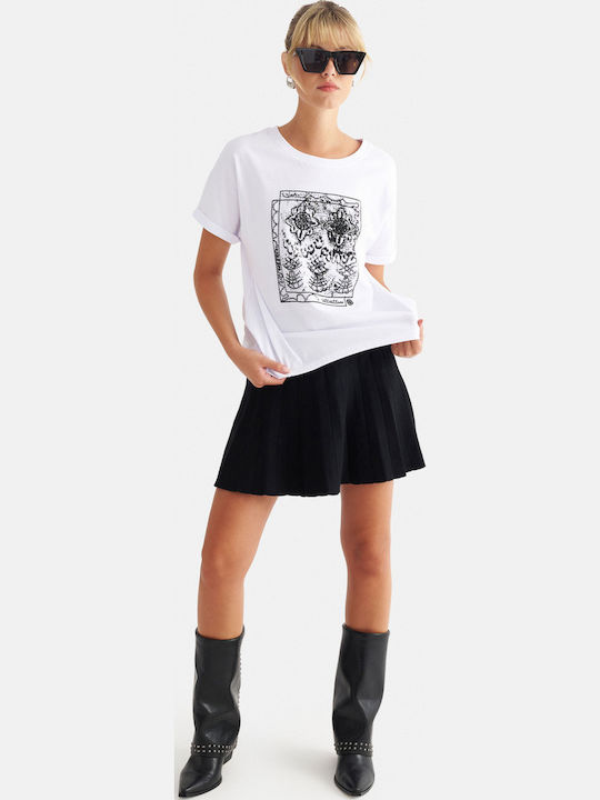 Women's Summer Cotton Short Sleeve Blouse White