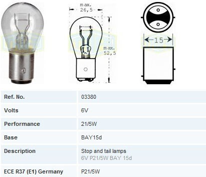 Крушка Крушка 06v 21/5w Bay15d Trifa