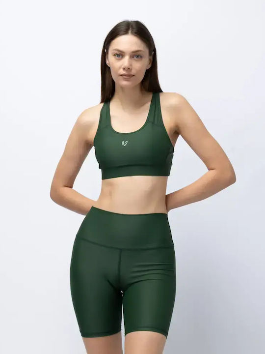 Women's Athletic Sports Bra Green with Light Padding