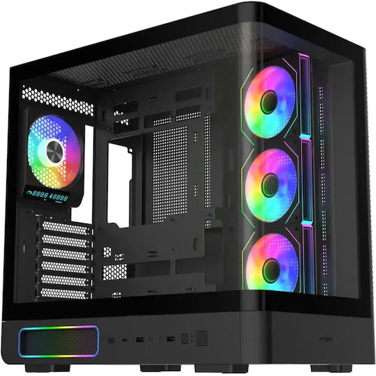 FSP/Fortron M581 Gaming Midi Tower Κουτί Υπολογιστή με Πλαϊνό Παράθυρο και ARGB Φωτισμό Μαύρο