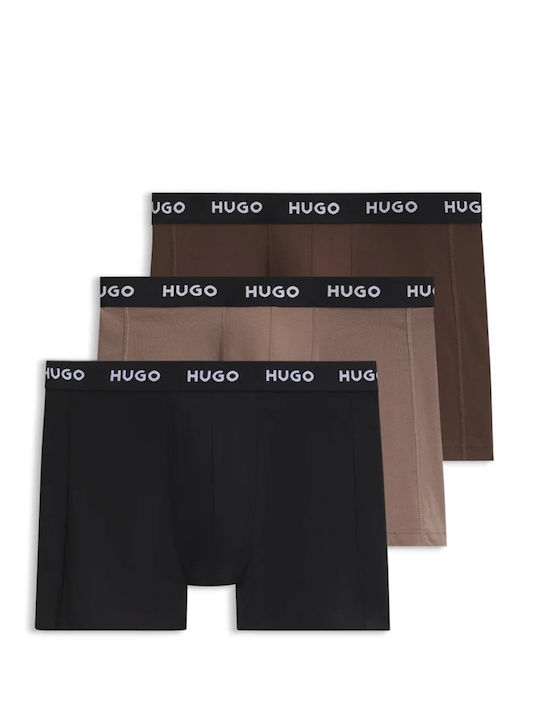 Hugo Men's Boxers Brown Black Dark Brown 3Pack