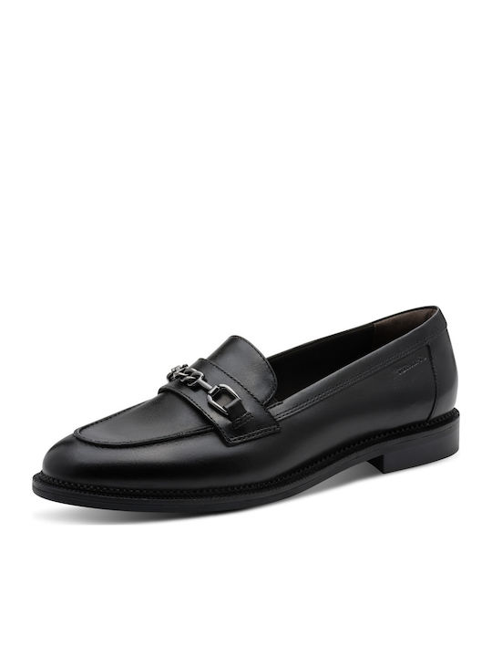 Tamaris Leather Women's Loafers in Black Colour