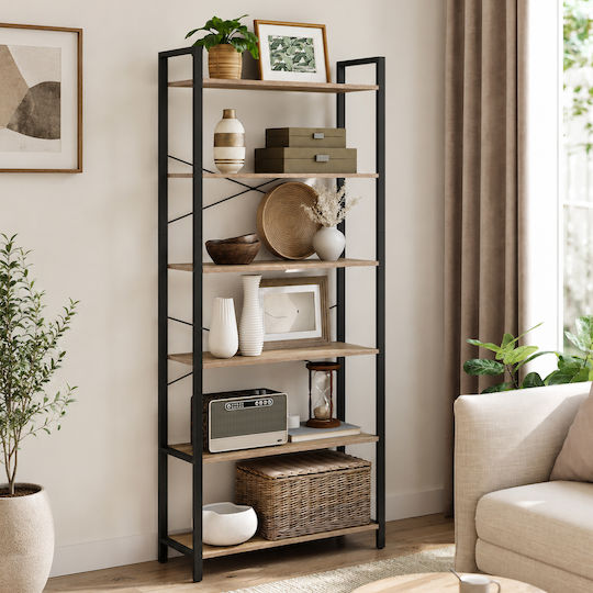 Bibliotecă Bej/negru 78x30x185.5cm