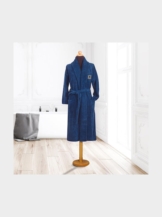 Greenwich Polo Club Bathrobe with Collar Blue 3...