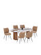 Marblex Dining Room Set with 8 Chairs 210x100cm