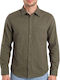 Long Sleeve Flannel Shirt in Regular Fit Olive