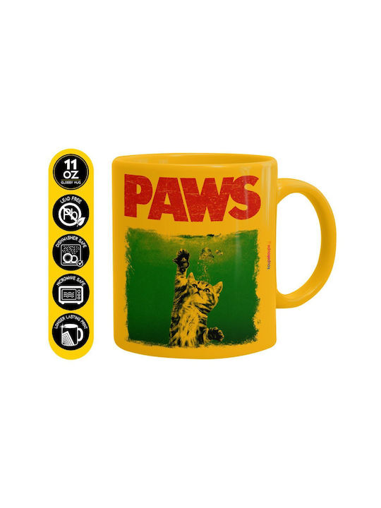 Koupakoupa Paws Κούπα Κεραμική Κίτρινη 330ml