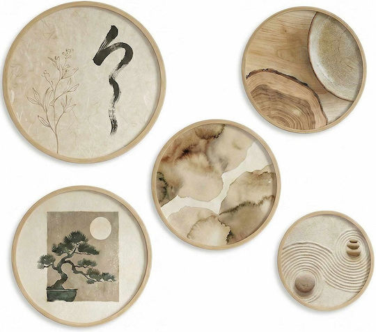 Frames Huhu Set 5 Pieces 693bse6170 Ø43.2 37.4 31.6 25.9 20cm Multi Wallity Round MDF Wood