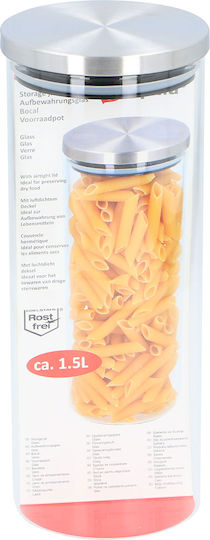 Alpina Pasta Jar with Airtight Lid Glass Transparent 1500ml