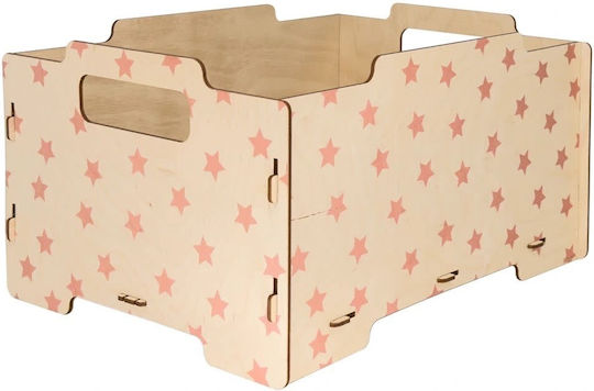 Ango Kinder-Spielzeugkiste Aus Holz Rosa 26,5x34,5x18,5cm 2Stücke