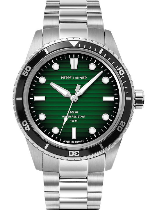 Pierre Lannier Men's Solar Watch With Silver Me...