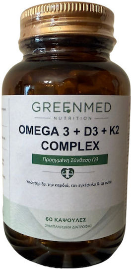 GreenMed Omega 3 + D3 + K2 Ιχθυέλαιο 1125mg 60 κάψουλες