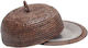 Cheese Tray Lid Handle Rattan Brown 30x13x18 Cm
